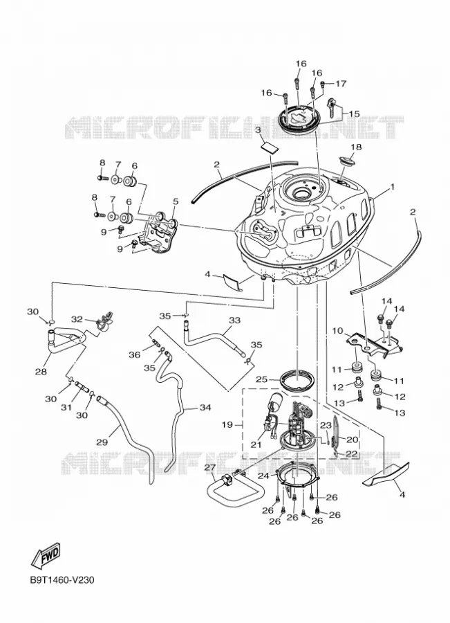 RESERVOIR A ESSENCE Yamaha MOTO 300 2024 MT  MTN320-A