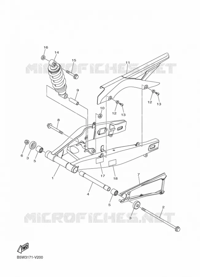 BRAS OSCILLANT / AMORTISSEUR Yamaha MOTO 300 2024 MT  MTN320-A