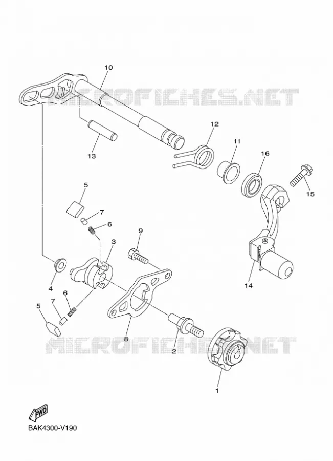 AXE DE SELECTEUR / PEDALE Yamaha MOTO 250 2024 WRF  WR250F