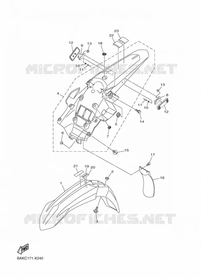 GARDE BOUE Yamaha MOTO 250 2024 WRF  WR250F