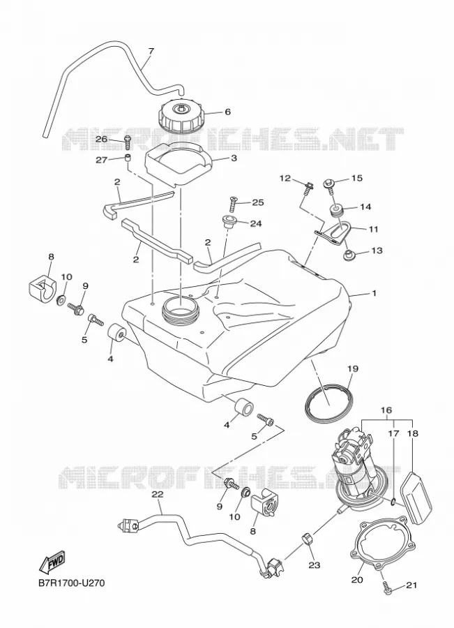 RESERVOIR A ESSENCE Yamaha MOTO 250 2024 WRF  WR250F