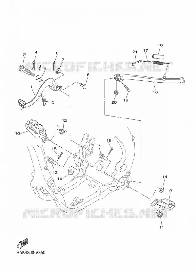SUPPORT / REPOSE PIEDS Yamaha MOTO 250 2024 WRF  WR250F