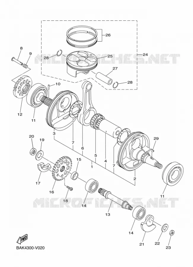 VILEBREQUIN / PISTON Yamaha MOTO 250 2024 WRF  WR250F