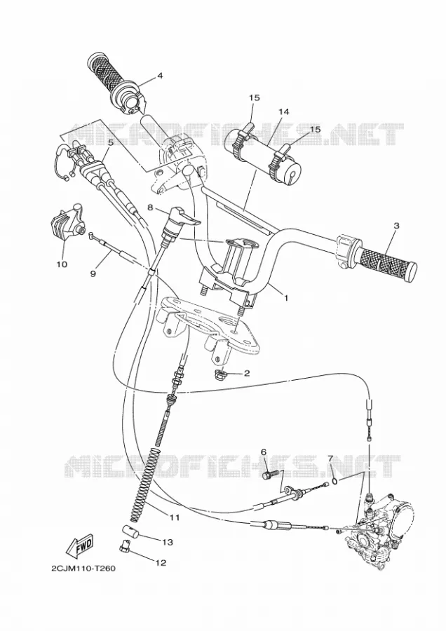 GUIDON ET CABLES Yamaha MOTO 50 2024 TTR  TT-R50