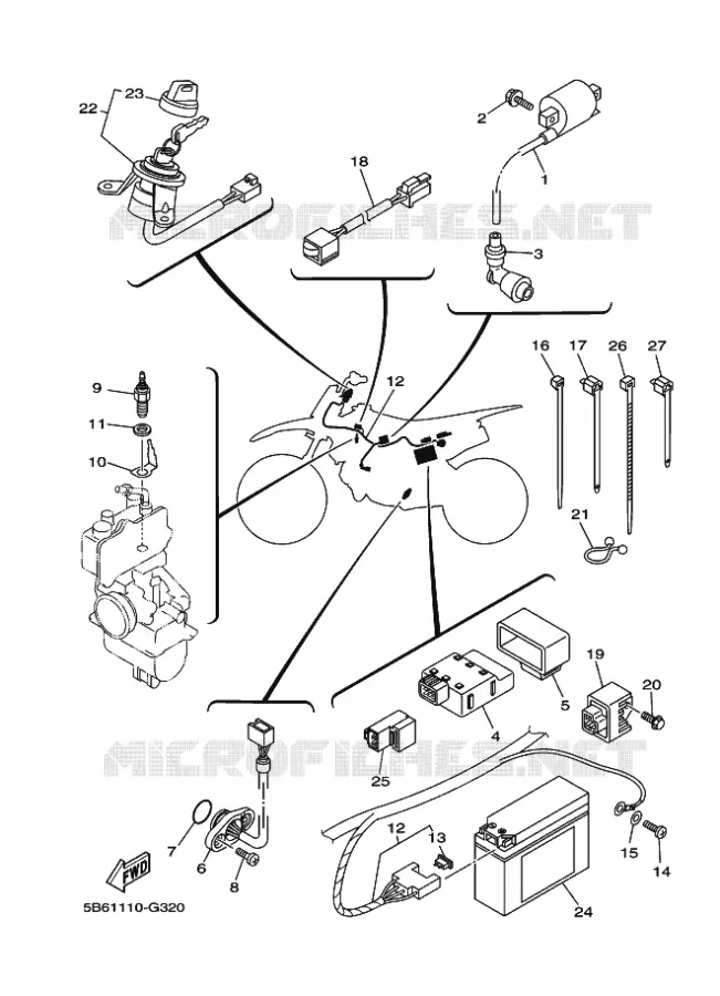 PARTIE ELECTRIQUE 1 Yamaha MOTO 110 2024 TTR  TT-R110ER