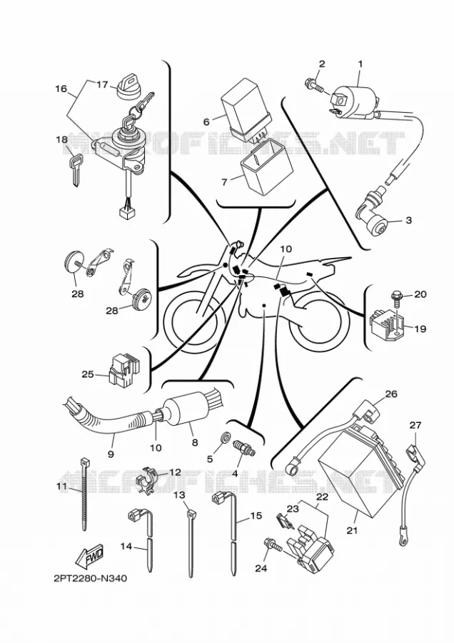 PARTIE ELECTRIQUE 1 Yamaha MOTO 125 2024 TTR  TT-R125LER / TT-R125LWE