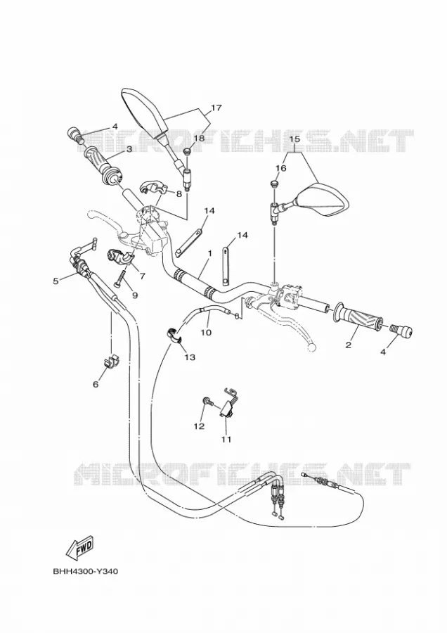 GUIDON ET CABLES Yamaha MOTO 700 2024 MT  MT07AR / MTN690