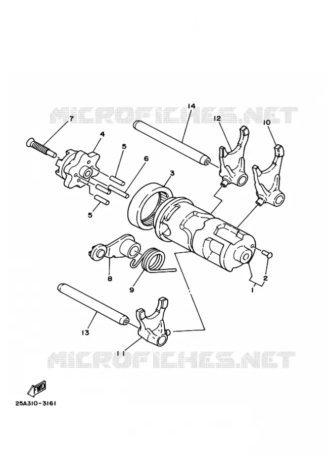 BARILLET DE SELECTION / FOURCHETTES Yamaha MOTO 230 2024 TTR  TT-R230R