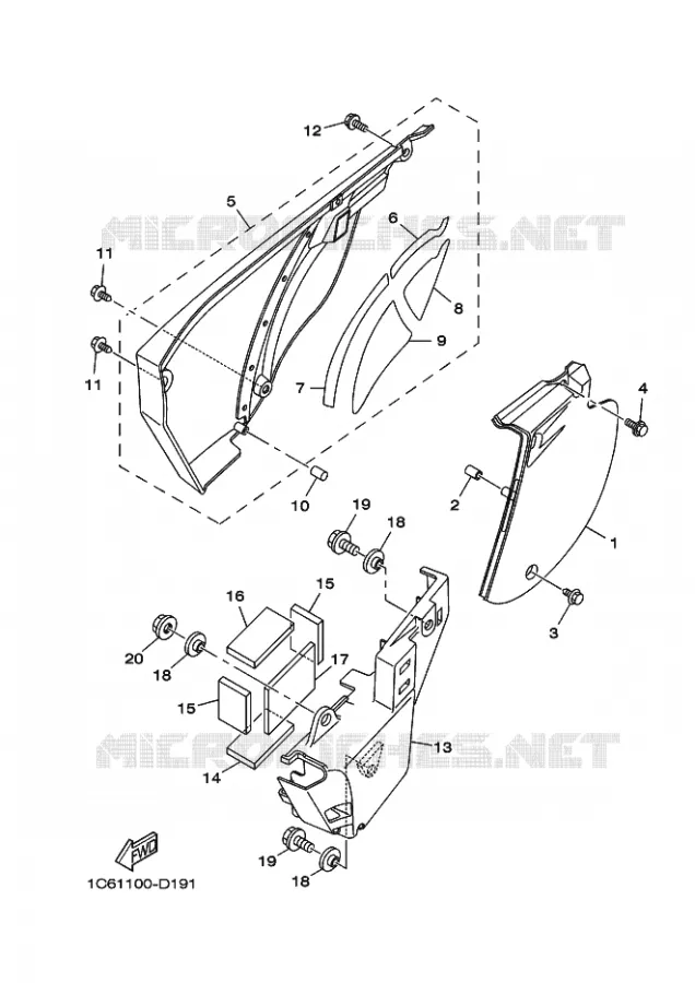 COUVERCLE LATERAL Yamaha MOTO 230 2024 TTR  TT-R230R