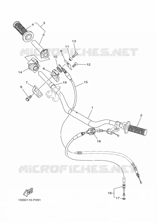 GUIDON ET CABLES Yamaha MOTO 125 2023 YZ  YZ125P