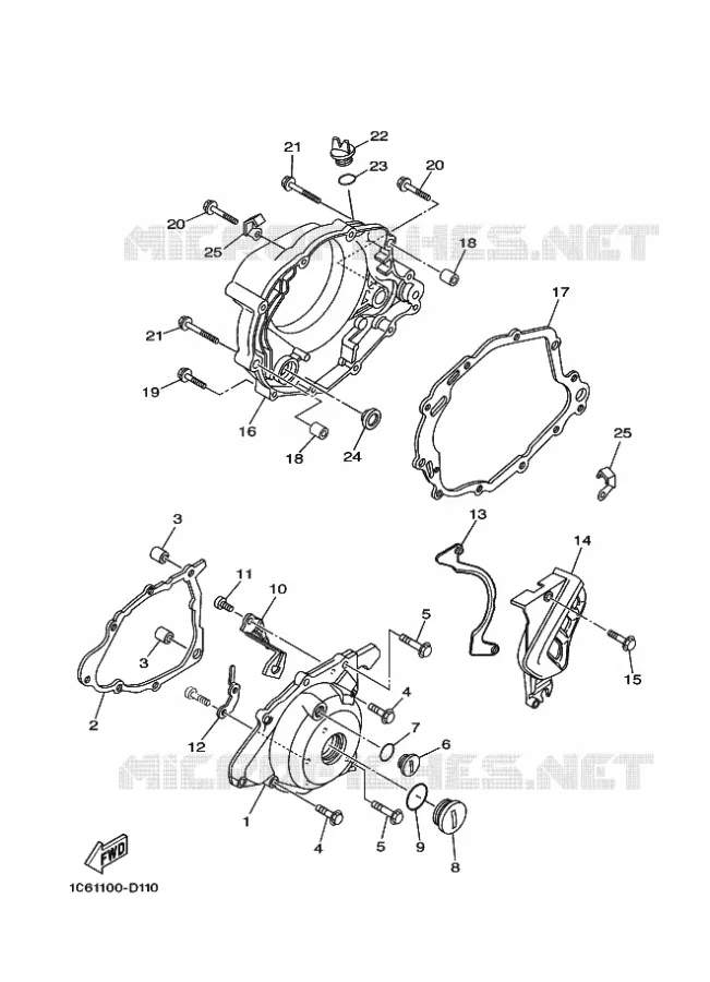 CARTER - MOTEUR 1 Yamaha MOTO 230 2023 TTR  TT-R230P