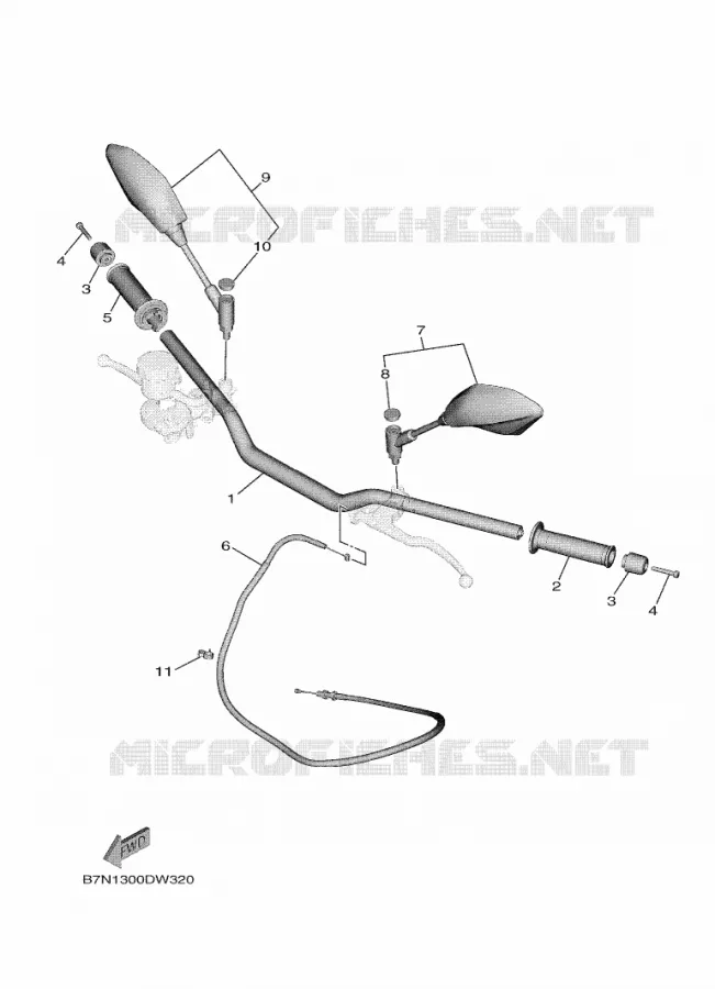 GUIDON ET CABLES Yamaha MOTO 900 2023 MT  MT09AP / MTN890