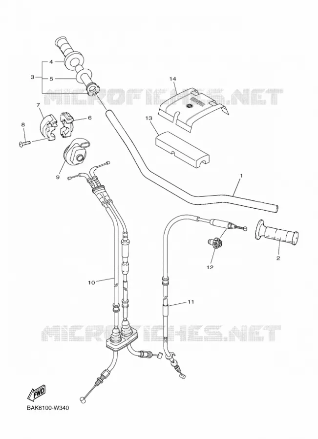 GUIDON ET CABLES Yamaha MOTO 250 2023 WRF  WR250FP