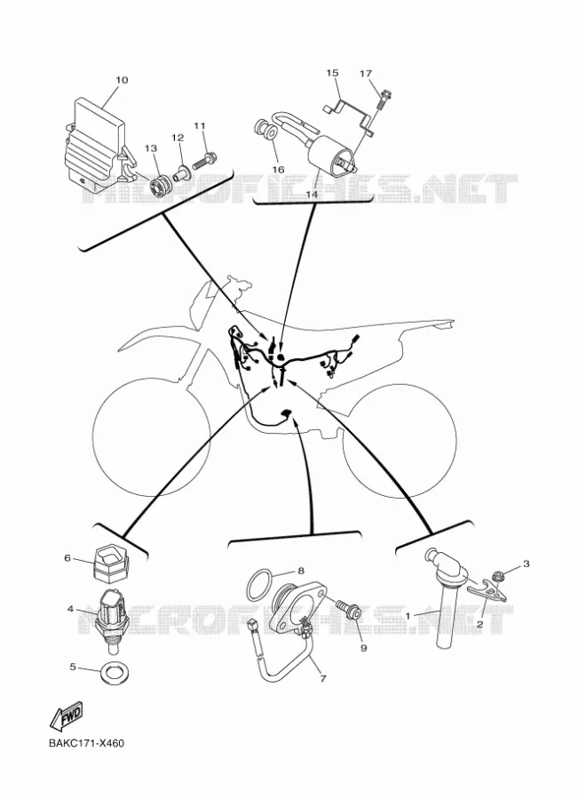 PARTIE ELECTRIQUE 1 Yamaha MOTO 250 2023 WRF  WR250FP