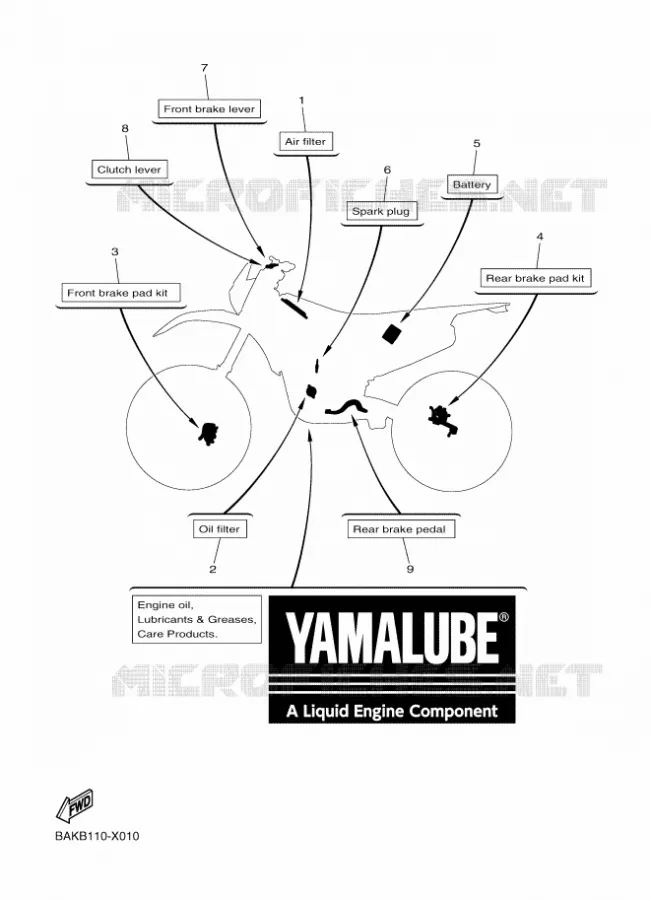 PIECES D'ENTRETIEN Yamaha MOTO 250 2023 WRF  WR250FP