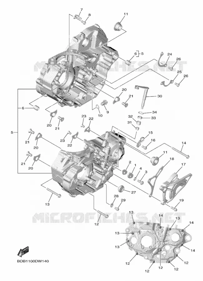CARTER MOTEUR Yamaha MOTO 450 2023 WRF  WR450FP