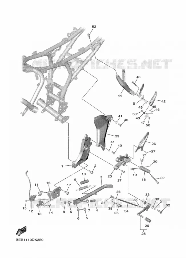 SUPPORT / REPOSE PIEDS Yamaha MOTO 700 2023 R7  YZFR7AP / YZF690