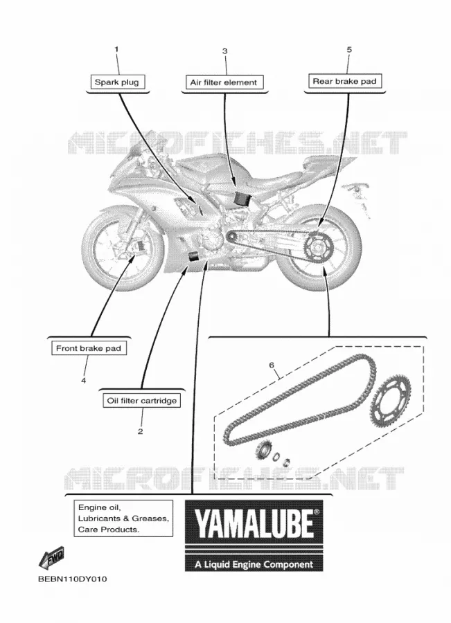 PIECES D'ENTRETIEN Yamaha MOTO 700 2023 R7  YZFR7AP / YZF690