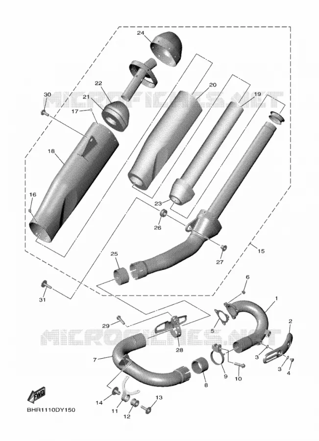 ECHAPPEMENT Yamaha MOTO 450 2023 YZF  YZ450FP