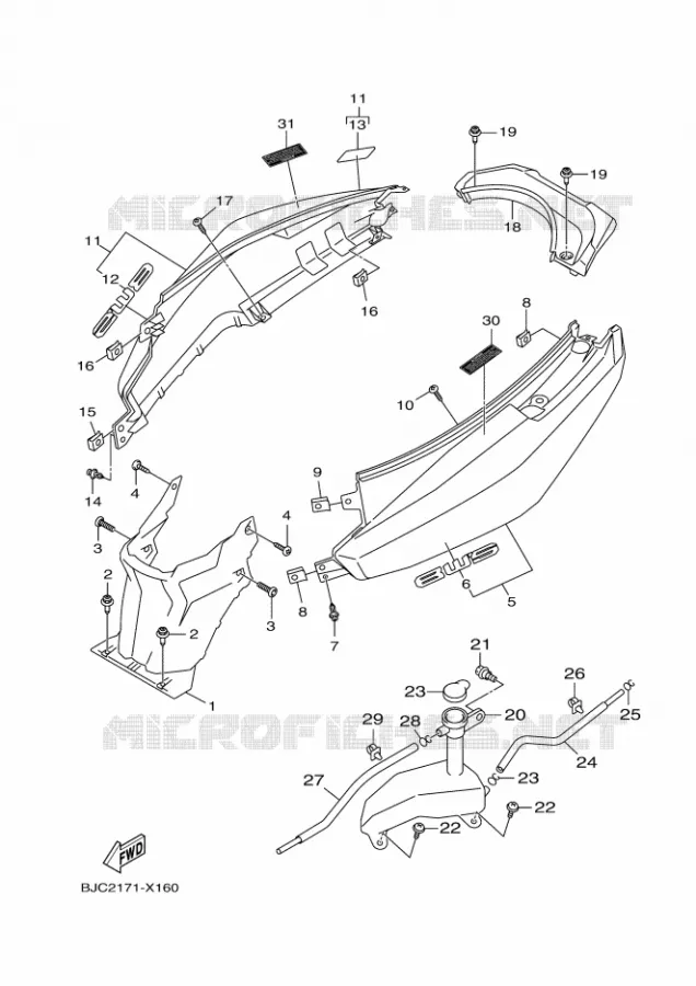 COUVERCLE LATERAL Yamaha SCOOTER 125 2023 BWS  GQX125P