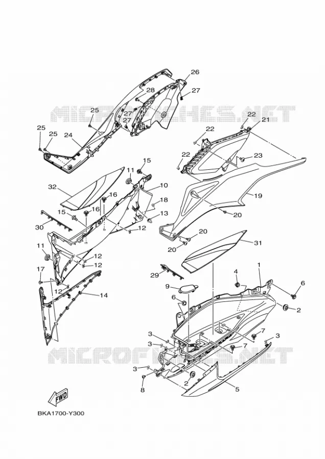 SUPPORT / REPOSE PIEDS 2 Yamaha SCOOTER 300 2023 XMAX  CZD300AP