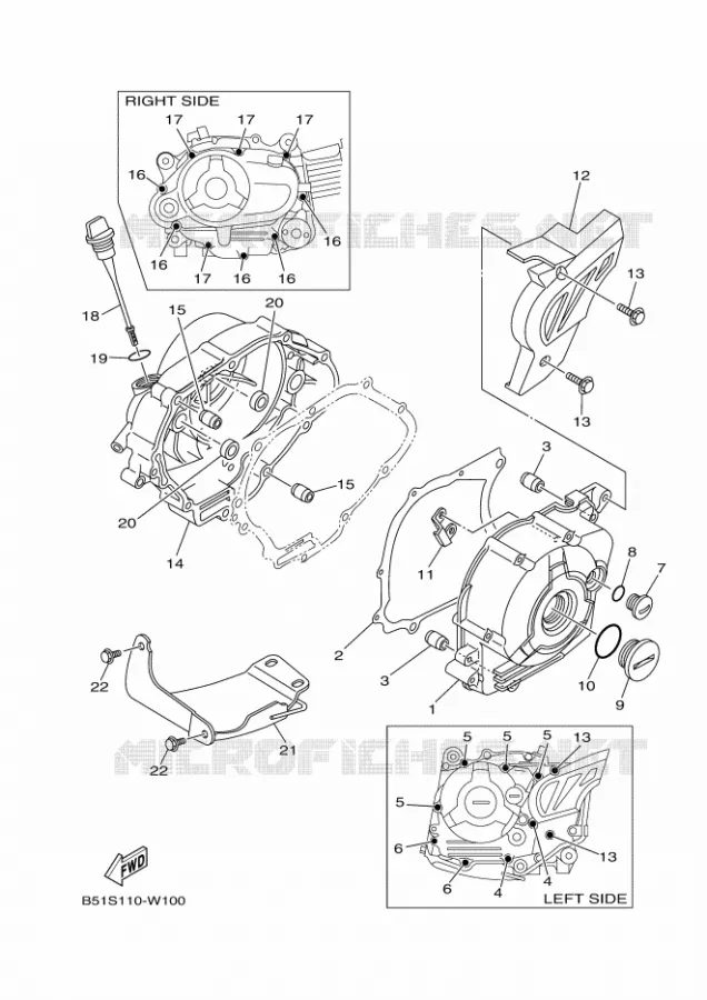 CARTER - MOTEUR 1 Yamaha MOTO 110 2023 TTR  TT-R110EP