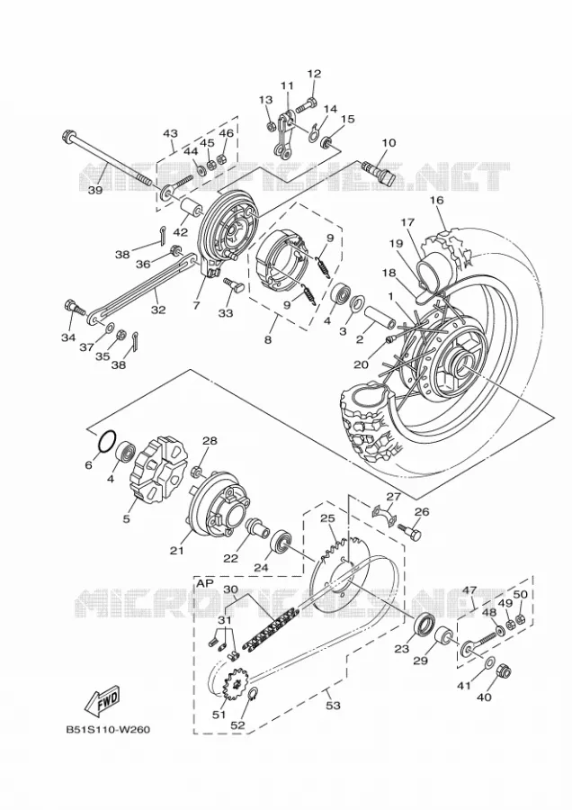 ROUE ARRIERE Yamaha MOTO 110 2023 TTR  TT-R110EP