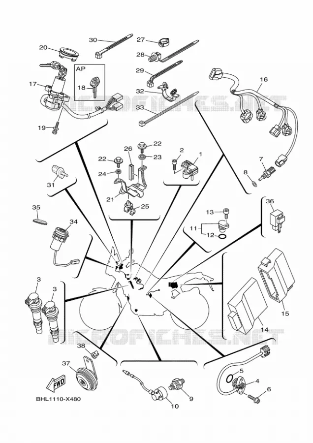 PARTIE ELECTRIQUE 2 Yamaha MOTO 700 2023 TENERE  XTZ07AP / XTZ690