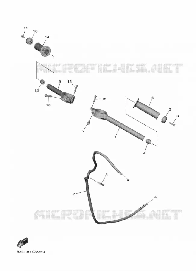 GUIDON ET CABLES Yamaha MOTO 1000 2023 R1  YZFR1AP / YZF1000