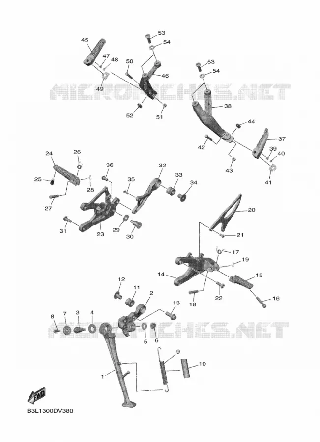 SUPPORT / REPOSE PIEDS Yamaha MOTO 1000 2023 R1  YZFR1AP / YZF1000