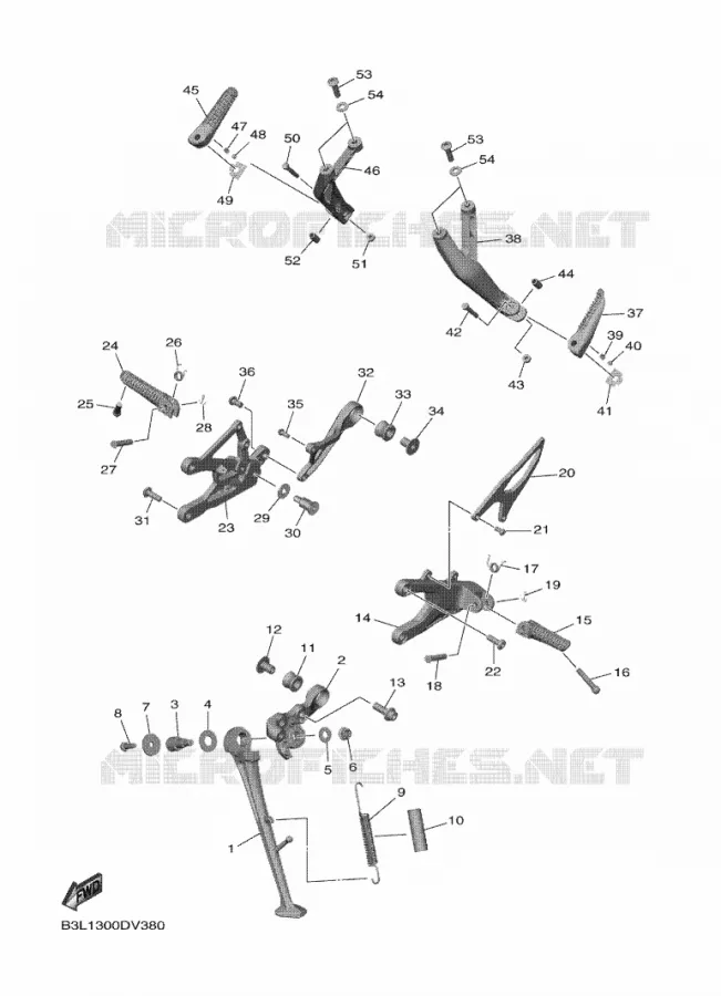 SUPPORT / REPOSE PIEDS Yamaha MOTO 1000 2023 R1  YZFR1AP / YZF1000
