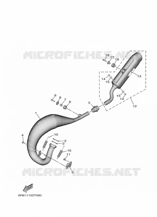 ECHAPPEMENT Yamaha MOTO 65 2023 YZ  YZ65P