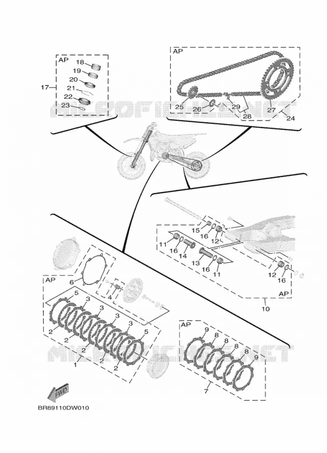 KIT PIECES D'ENTRETIEN Yamaha MOTO 65 2023 YZ  YZ65P