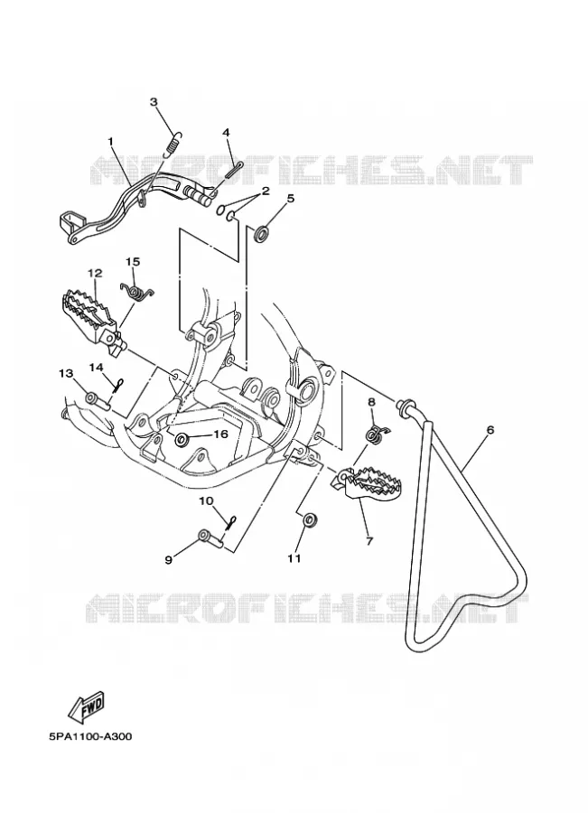 SUPPORT / REPOSE PIEDS Yamaha MOTO 85 2022 YZ  YZ85N
