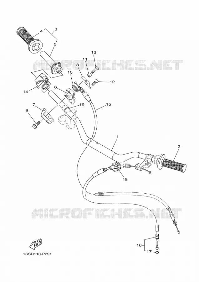 GUIDON ET CABLES Yamaha MOTO 125 2022 YZ  YZ125N