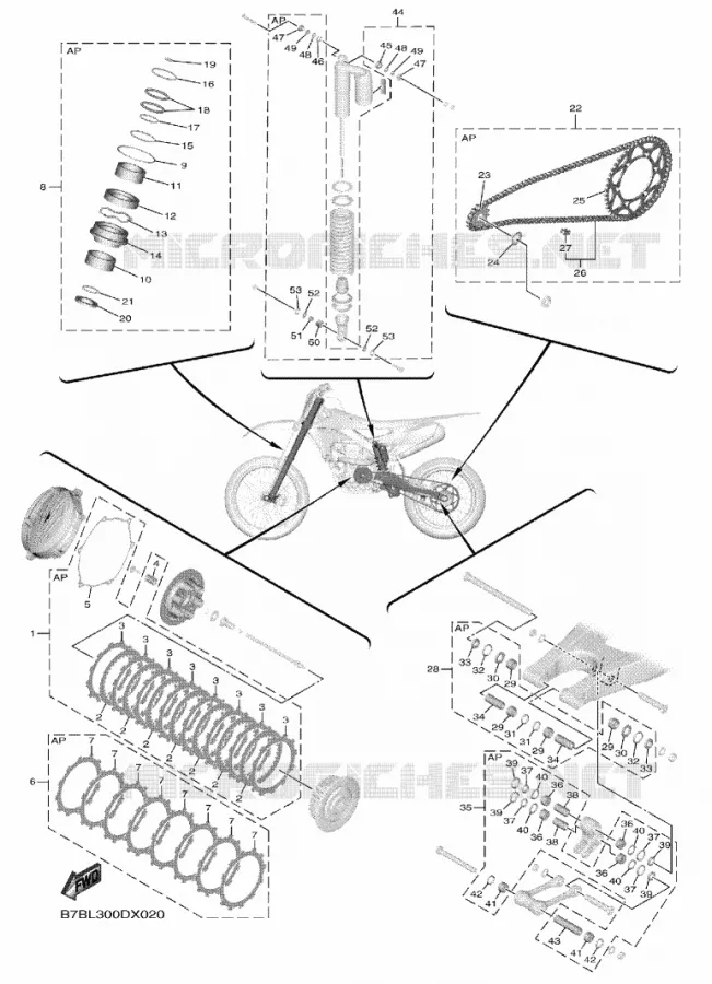 KIT PIECES D'ENTRETIEN Yamaha MOTO 250 2022 YZF  YZ250FN