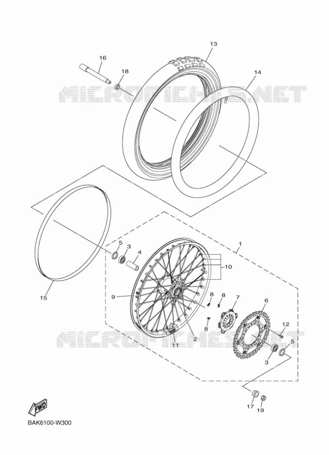 ROUE AVANT Yamaha MOTO 250 2022 WRF  WR250FN