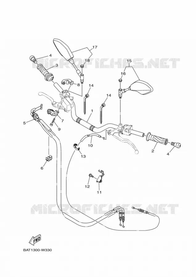 GUIDON ET CABLES Yamaha MOTO 700 2022 MT  MT07AN / MTN690