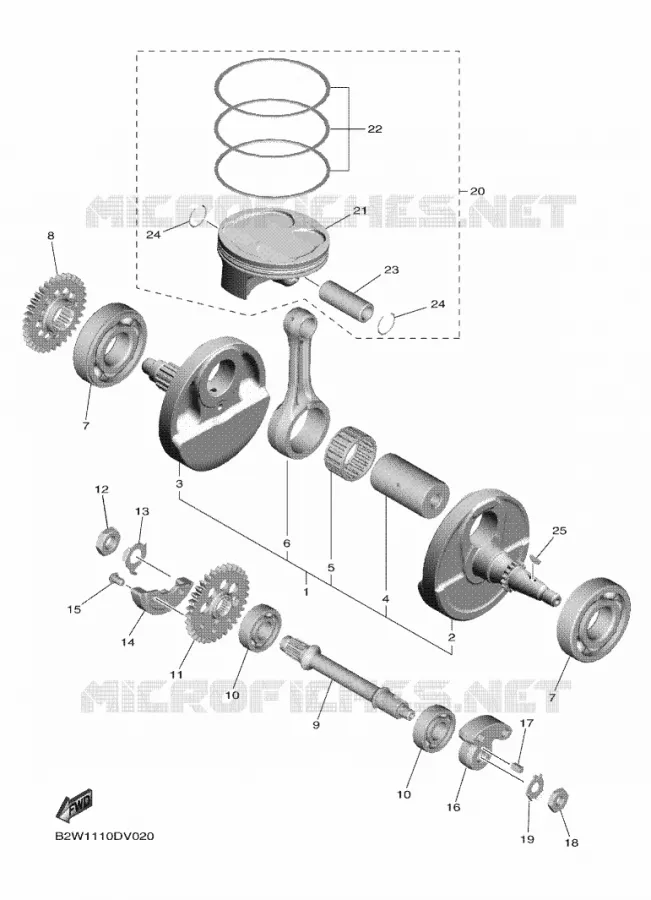 VILEBREQUIN / PISTON Yamaha MOTO 450 2022 WRF  WR450FN