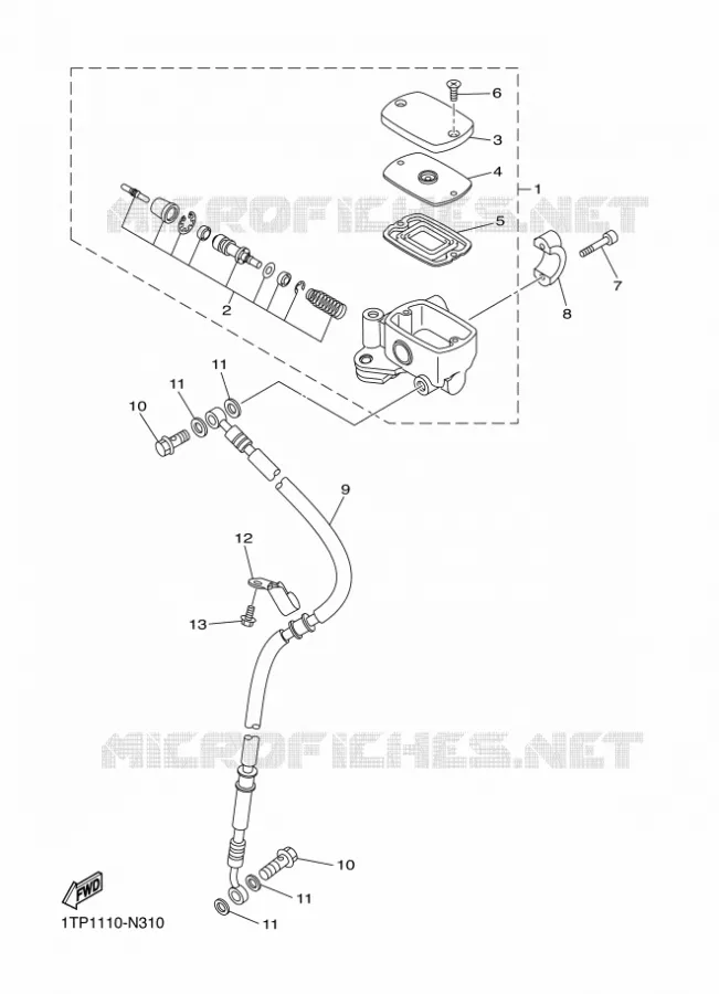 MAITRE CYLINDRE DE FREIN AVANT Yamaha MOTO 950 2022 BOLT  XVS950CUD