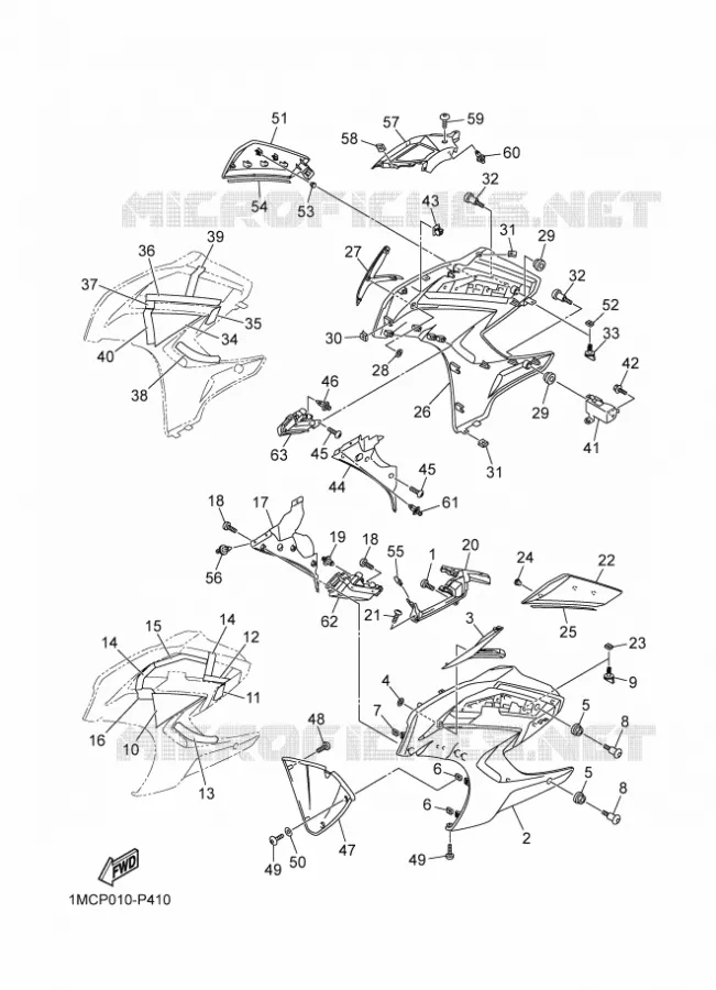 CARENAGES 2 Yamaha MOTO 1300 2022 FJR  FJR13AESN / FJR1300-AE