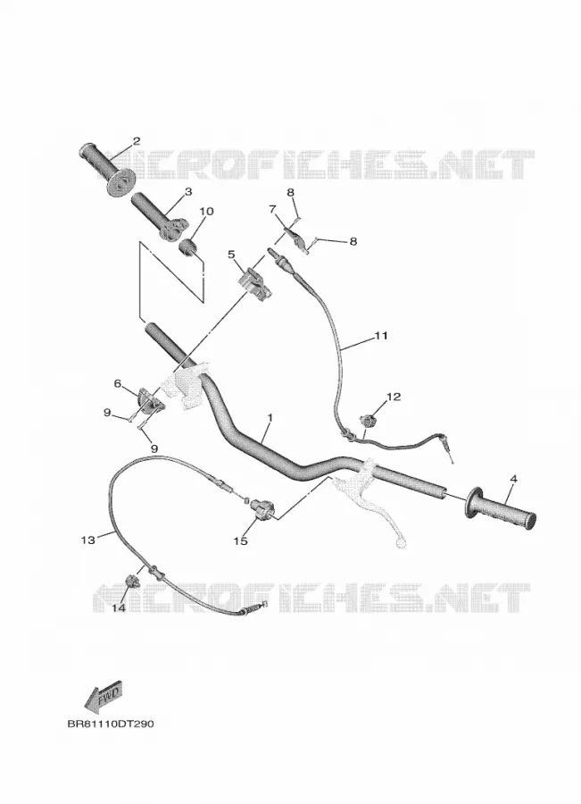 GUIDON ET CABLES Yamaha MOTO 65 2022 YZ  YZ65N