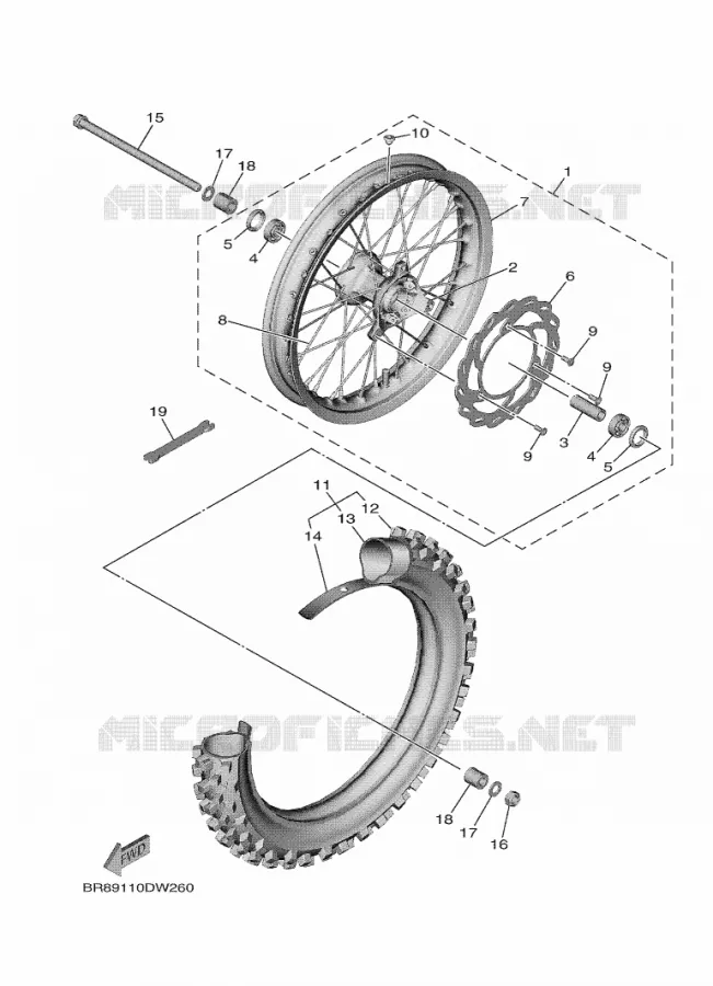 ROUE AVANT Yamaha MOTO 65 2022 YZ  YZ65N