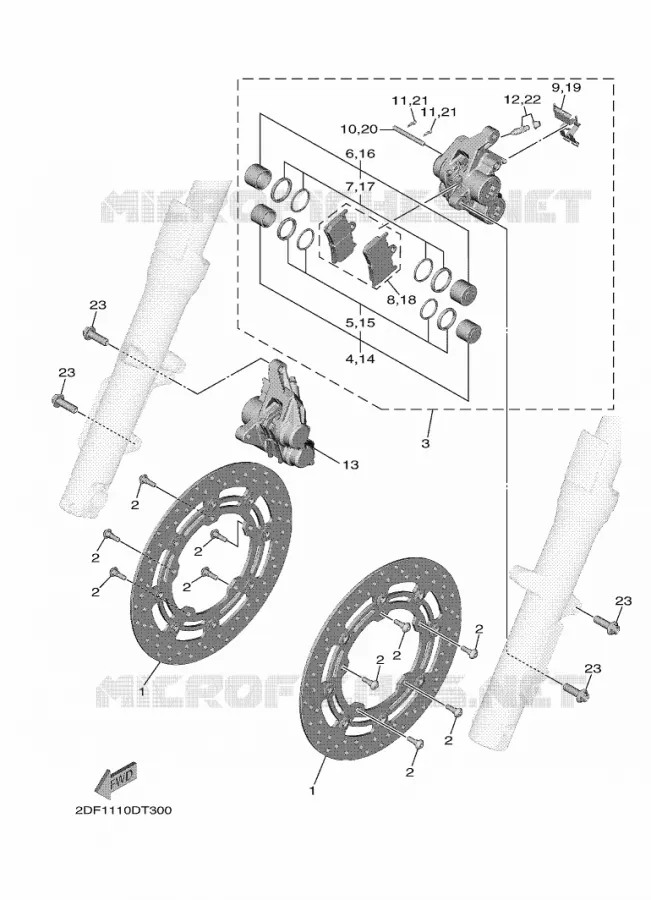 ETRIER DE FREIN AVANT Yamaha MOTO 1900 2021 STAR VENTURE  XV19FDAMW/L / XV1900FDD