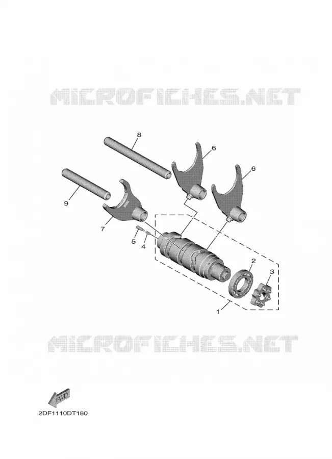 BARILLET DE SELECTION / FOURCHETTES Yamaha MOTO 1900 2021 STAR VENTURE  XV19FDAMW/L / XV1900FDD