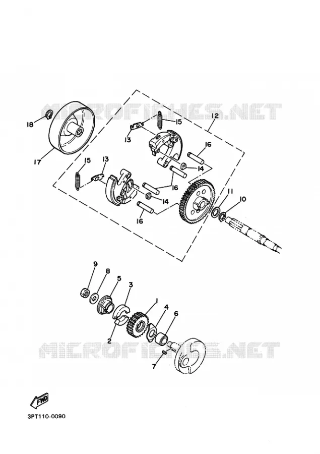 EMBRAYAGE DE DEMARREUR Yamaha MOTO 50 2021 PW  PW50ML