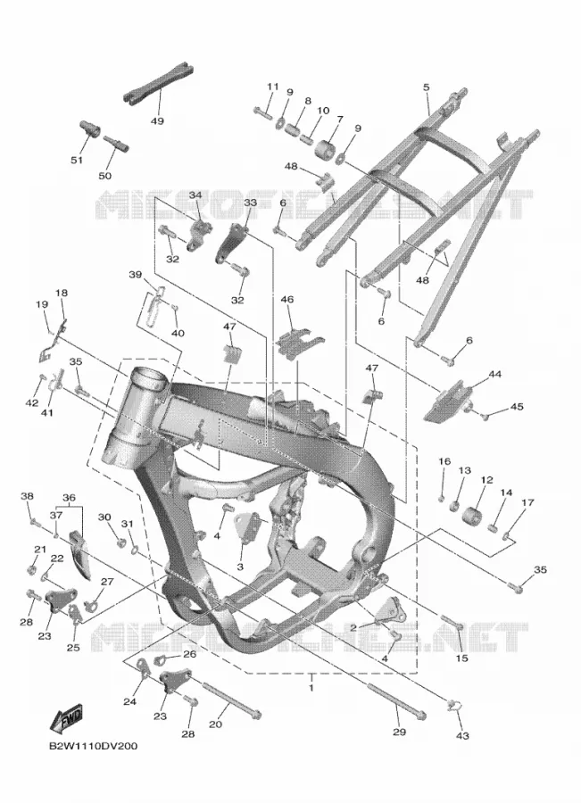 CADRE Yamaha MOTO 450 2021 YZF  YZ450FML