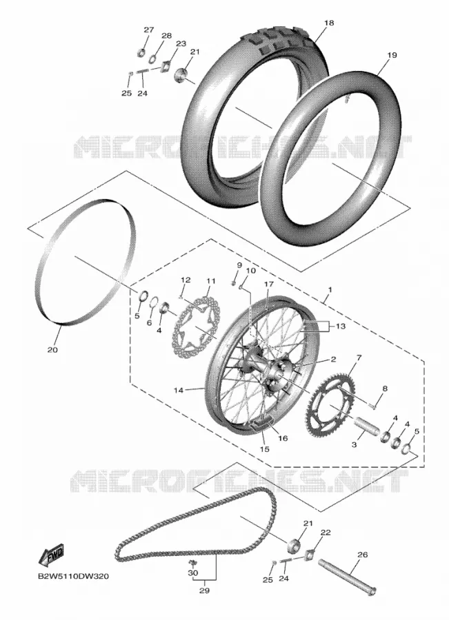 ROUE ARRIERE Yamaha MOTO 450 2021 YZF  YZ450FML
