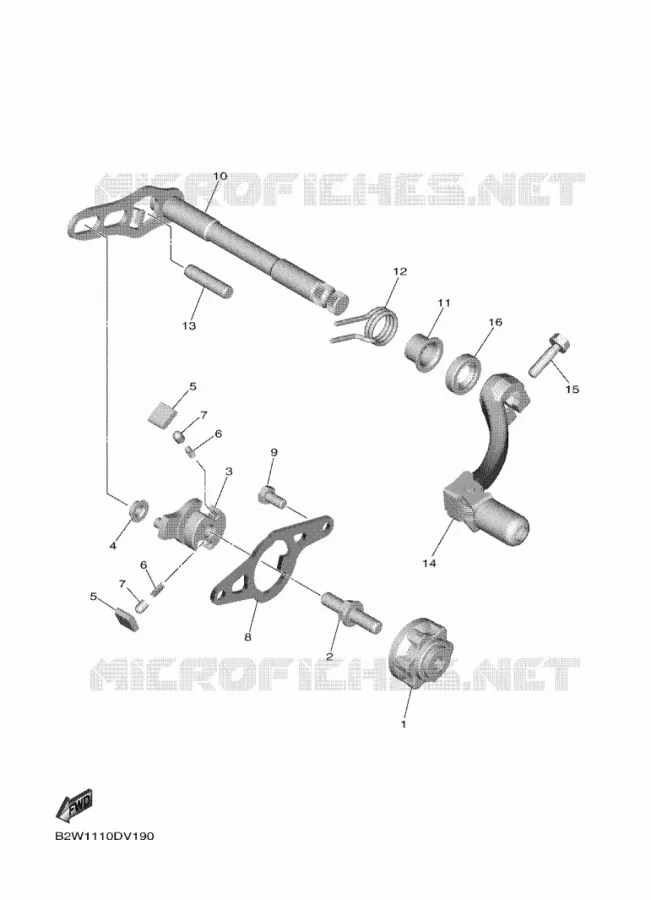 AXE DE SELECTEUR / PEDALE Yamaha MOTO 450 2021 YZF  YZ450FMX