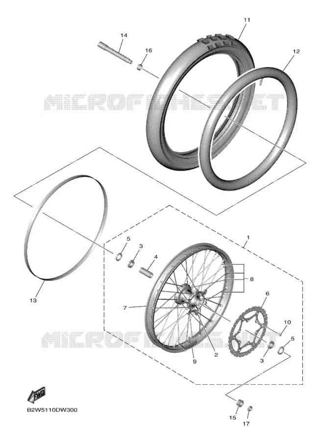 ROUE AVANT Yamaha MOTO 450 2021 YZF  YZ450FMX